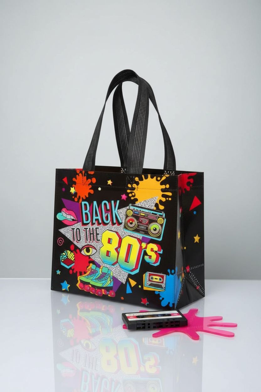 Blosssound 80s tote bag showcasing print and construction details