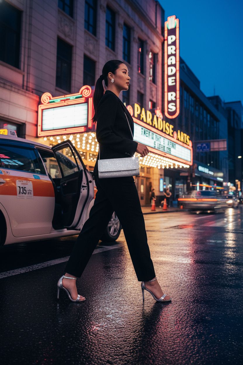 lovyoCoCo bling purse shimmering in neon light, perfect for evening events