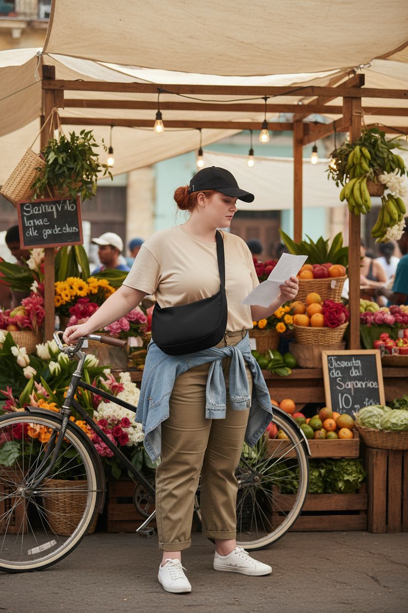 Black crescent crossbody sling bag by Iioscre, stylish and functional for weekend markets.