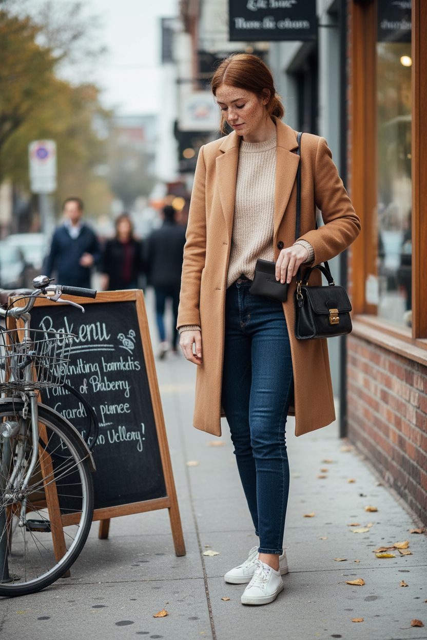 Vintage black leather Travelambo change purse on a sidewalk, highlighting style and functionality.
