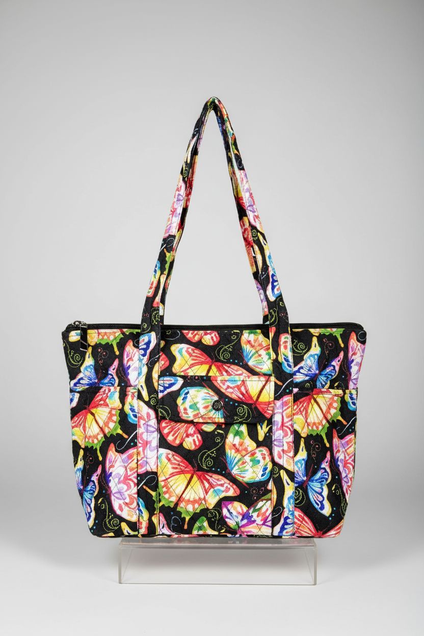 EGFAS quilted handbag showcasing detailed design and spacious pockets