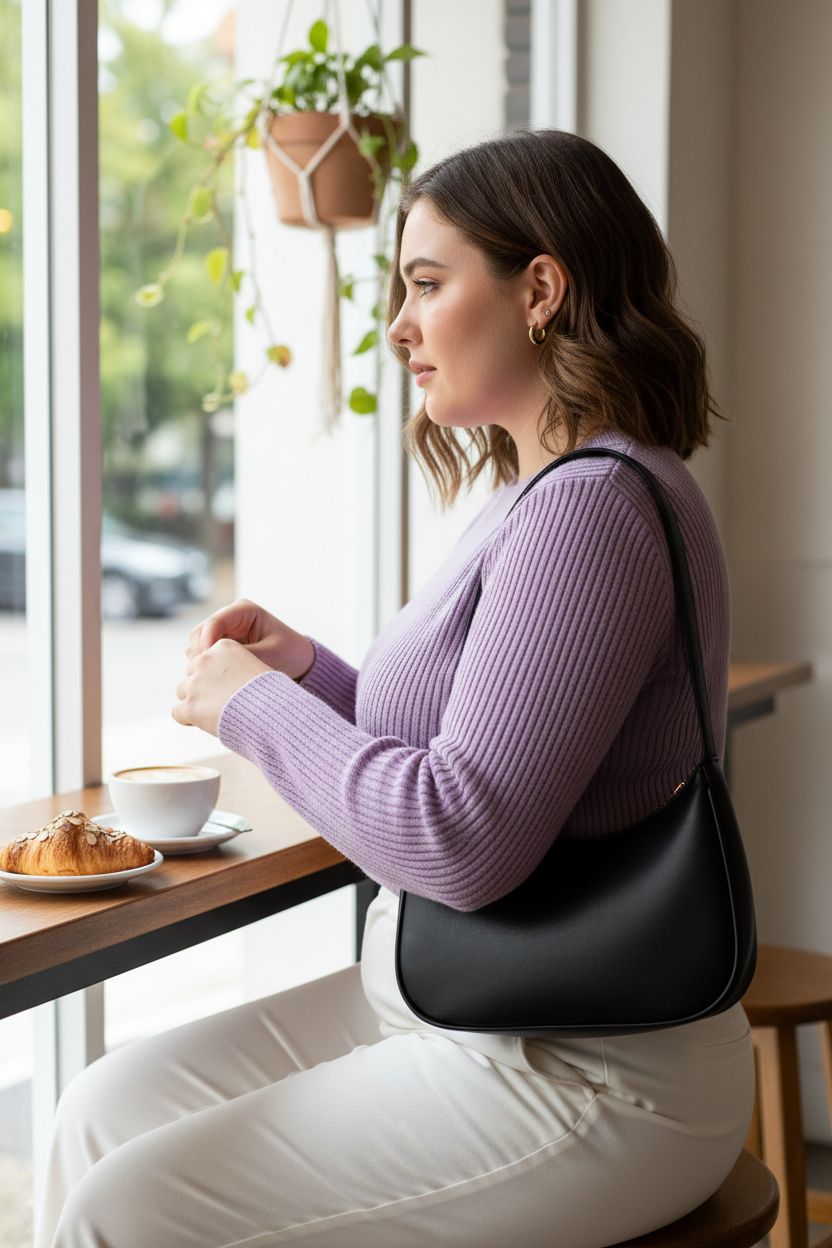 CYHTWSDJ cute hobo tote handbag in a cozy café with zipper closure and PU texture