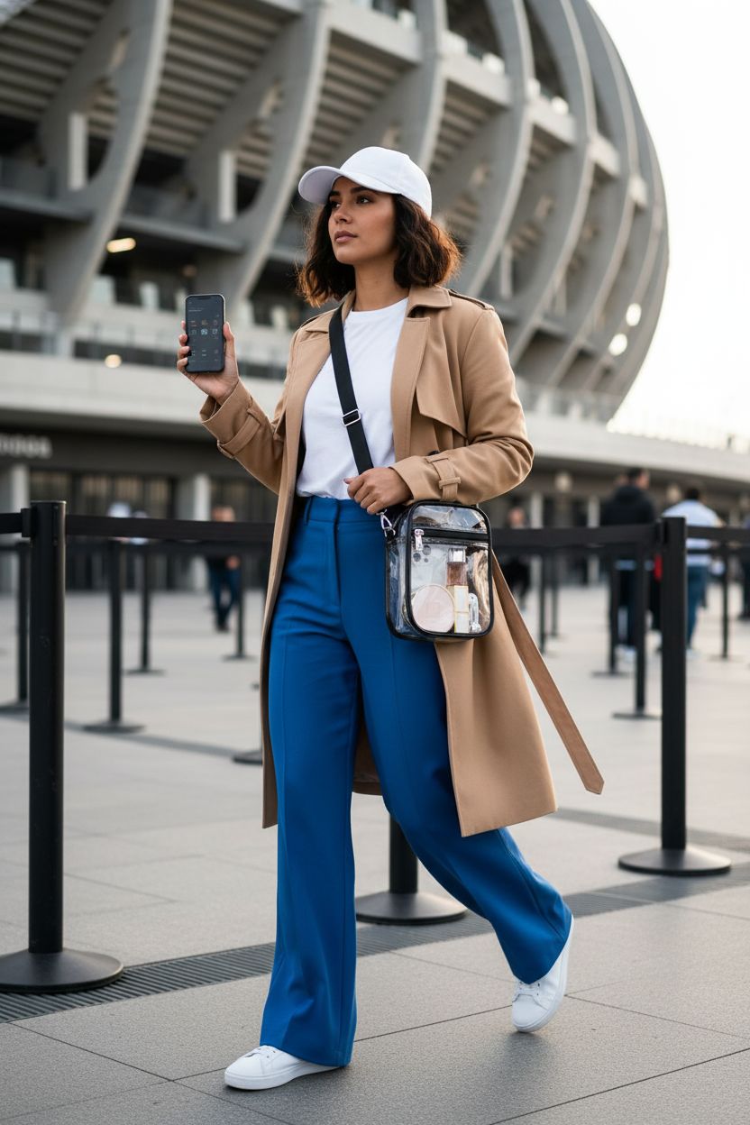 USPECLARE clear crossbody bag showcasing essentials for game day, stylish and stadium approved