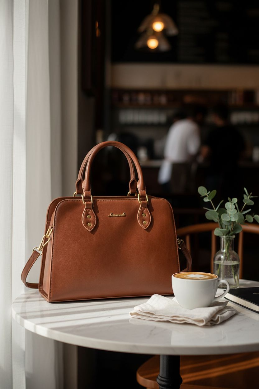 LOVEVOOK structured vintage-shaped bag on marble table, perfect for casual elegance.