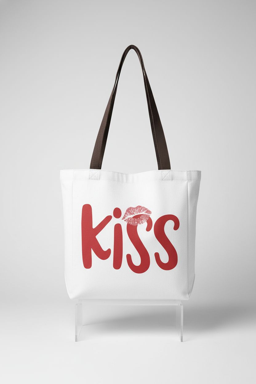Close-up of Kiss Marry Kill Girls Group tote bag showcasing design and quality.