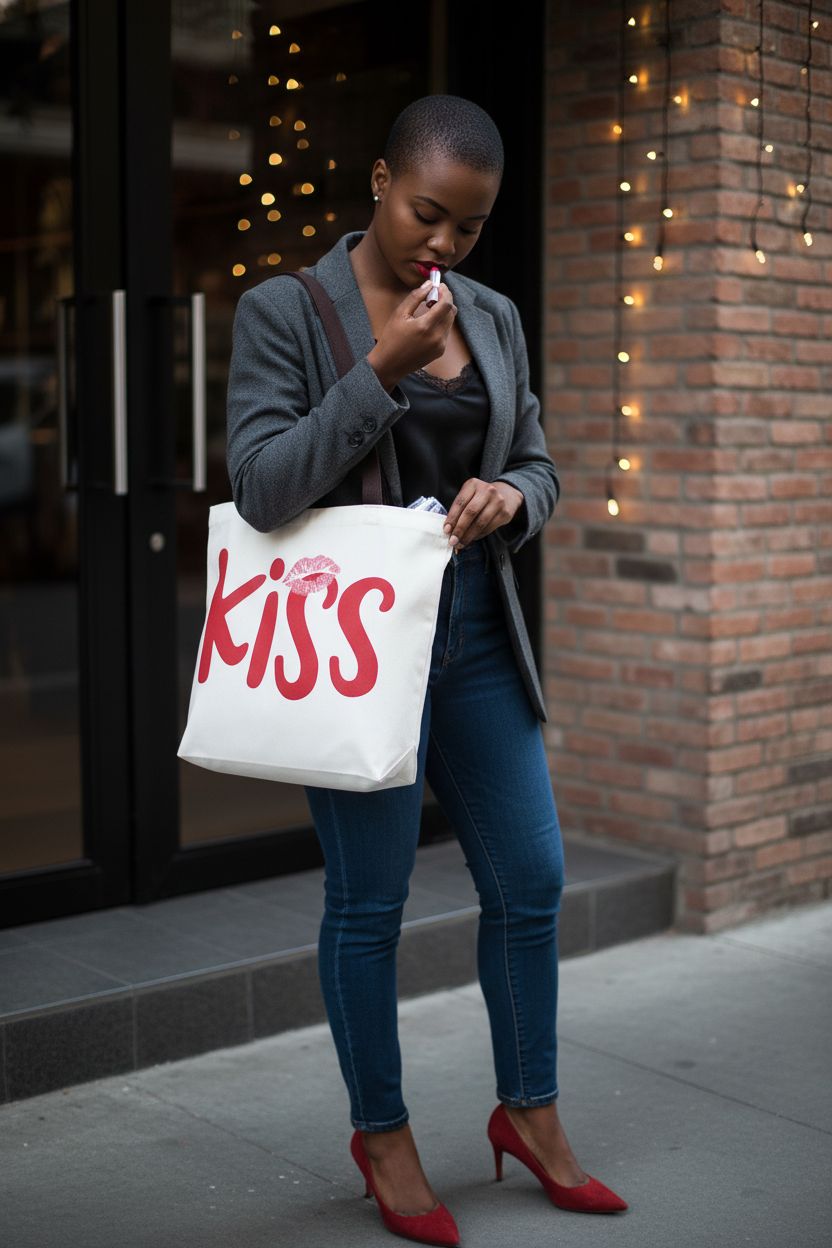 Stylish Kiss Marry Kill Girls Group tote bag against a chic urban backdrop.
