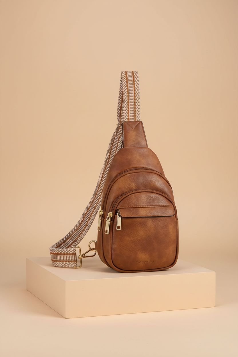 BOSTANTEN Small Sling Bag displayed on a minimalist backdrop, highlighting its design