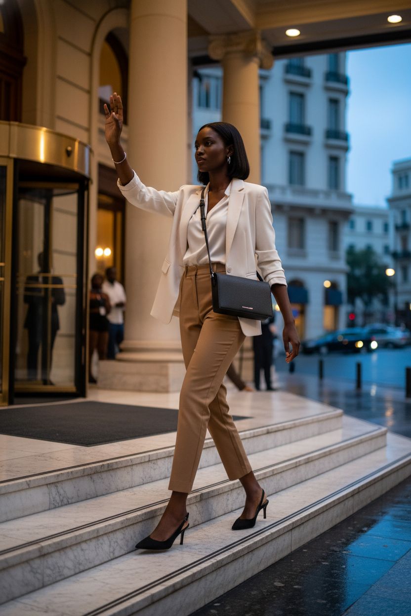 Michael Kors Women's Jet Set Medium Flap Crossbody Bag showcased on polished marble steps with a luxurious vibe.