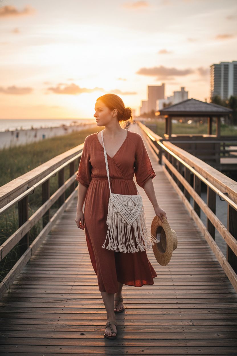Caissip cream macrame purse with tassels, perfect for summer beach outings.