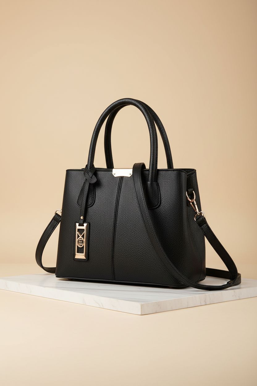 COCIFER handbag on a marble plinth, showcasing its elegant design and versatile style.