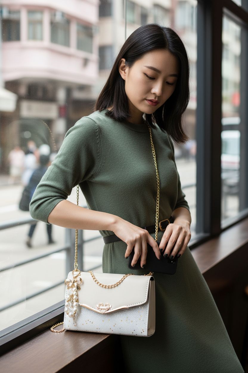 Small Retro Classic Messenger Bag by FANBODTA in vegan leather, stylish and practical for everyday use.