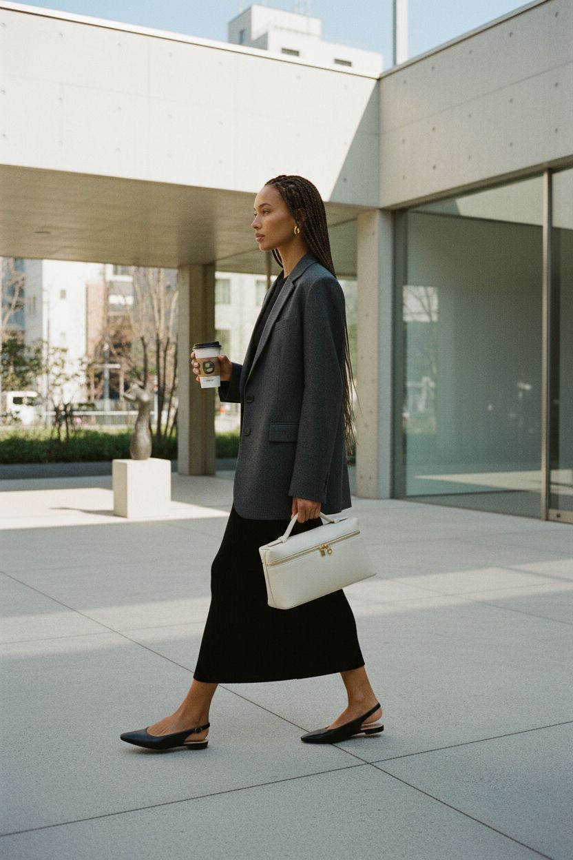 Rejolly cream white crossbody bag in modern art gallery setting, embodying quiet luxury.