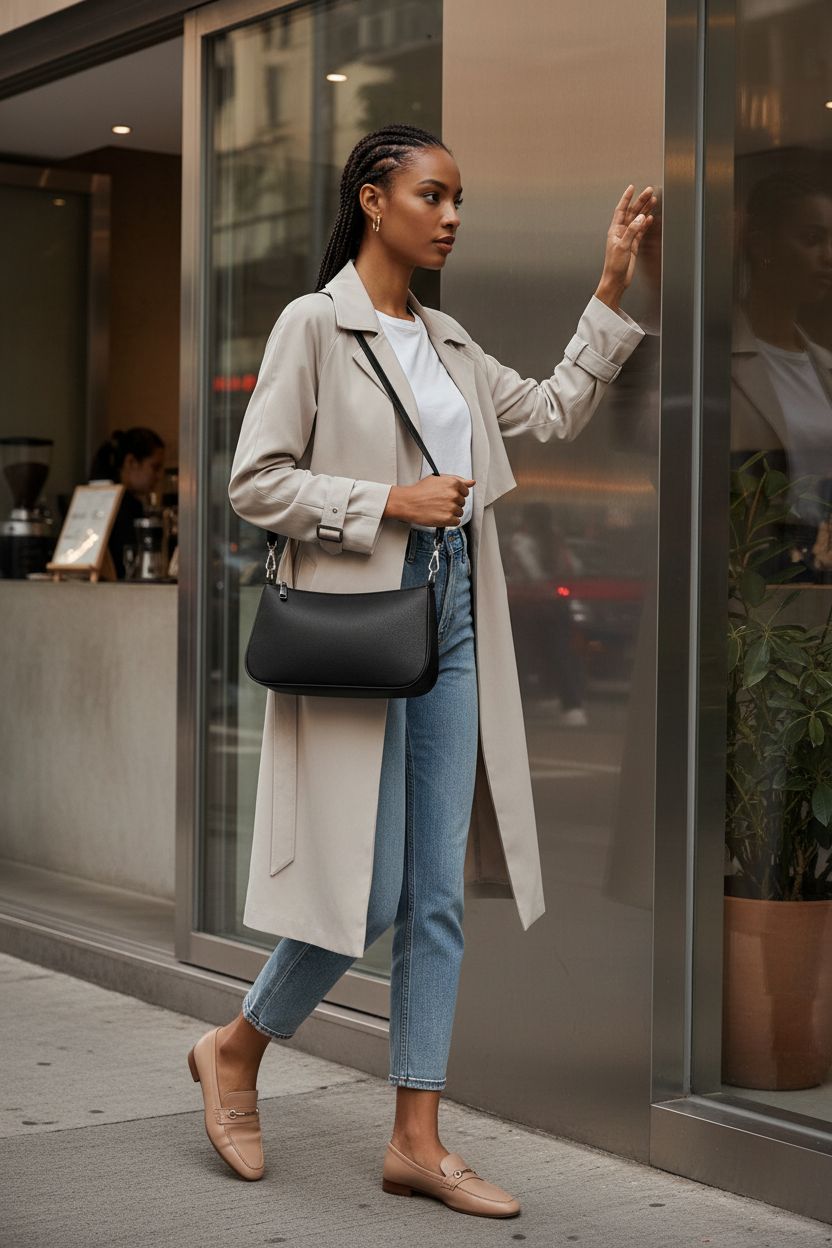 NIUEIMEE ZHOU silver hardware purse showcased against a minimalist background, ideal for stylish outings.