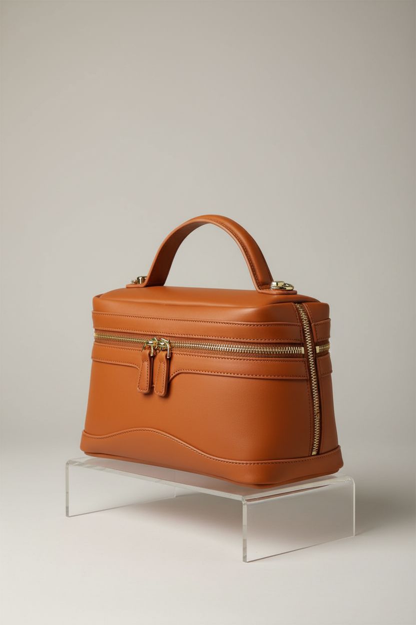 Elegant square purse by Ghsiuly showcased in a minimal studio, emphasizing craftsmanship and style.