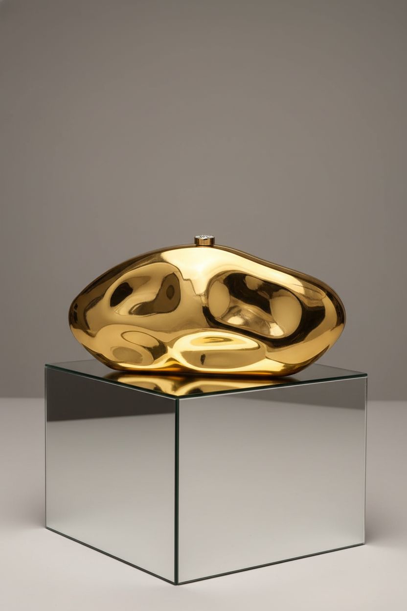 Close-up of NEWROGENG acrylic clutch purse highlighting its craftsmanship and unique design.