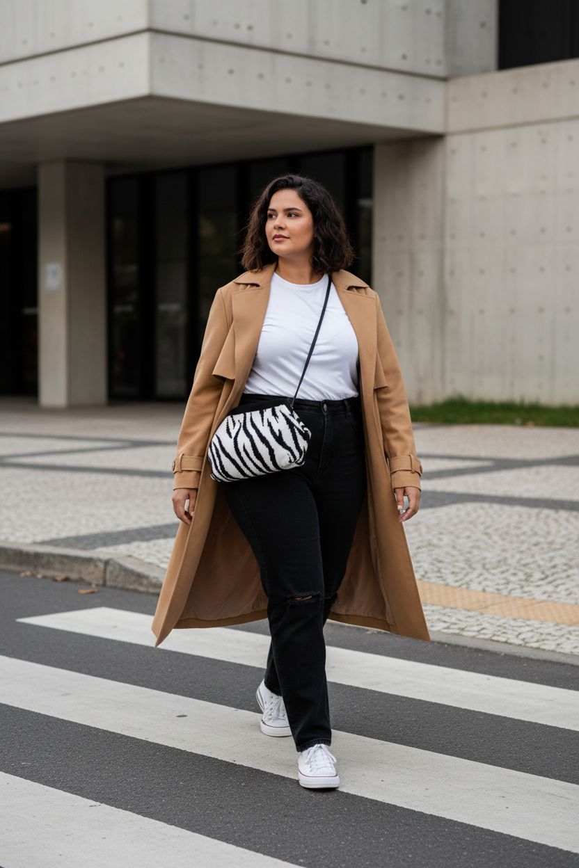 Verdusa black and white zebra print crossbody bag on a stylish urban street