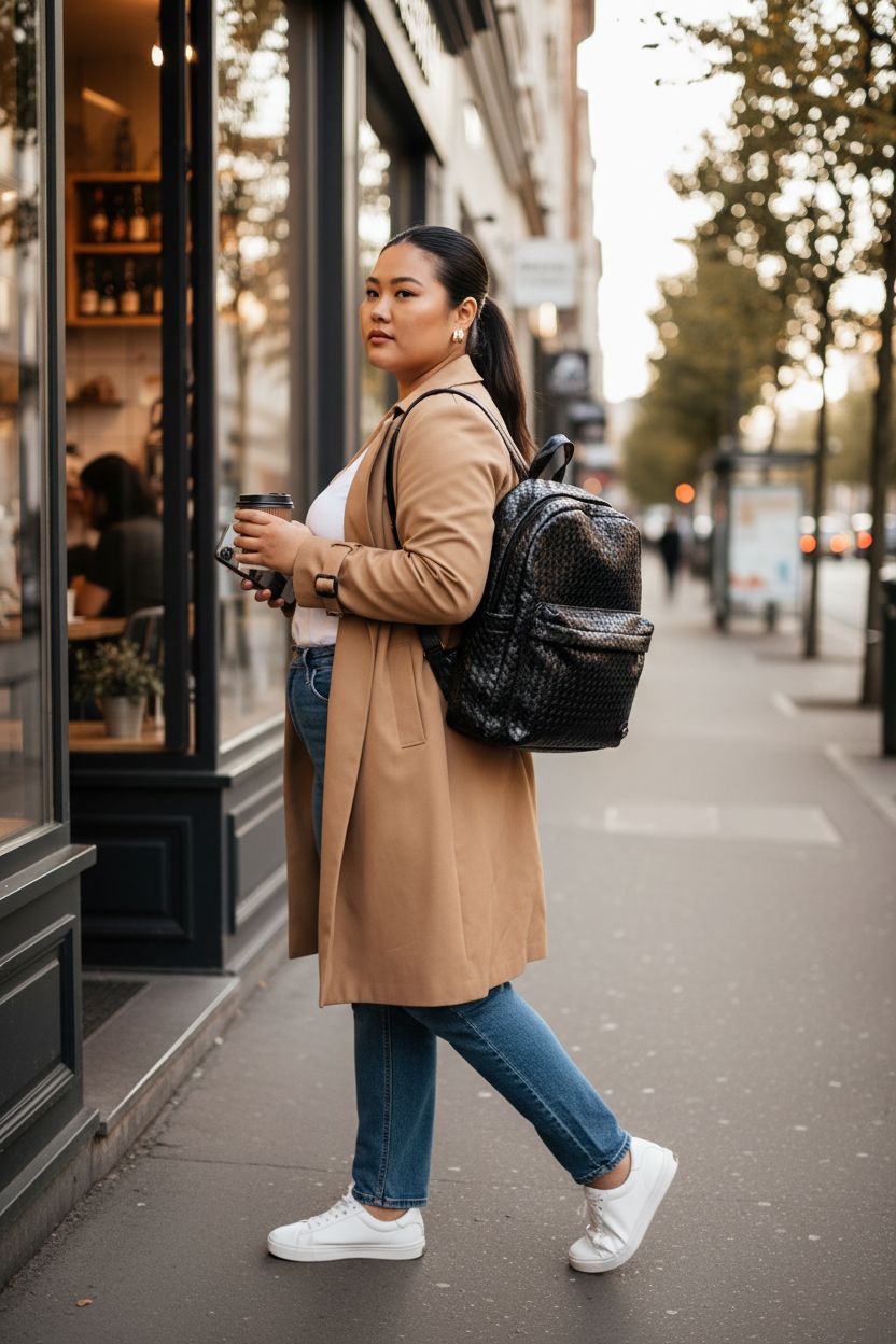 JINMANXUE black woven vegan leather backpack purse, perfect for casual outings