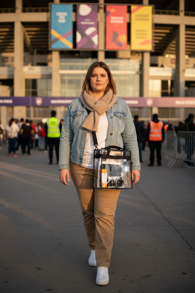 BAGAIL clear vinyl tote bag worn crossbody, showcasing stylish design and contents.