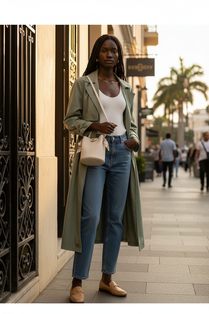 BOSTANTEN cream bucket bag worn crossbody, set against textured wall and greenery, highlighting style.