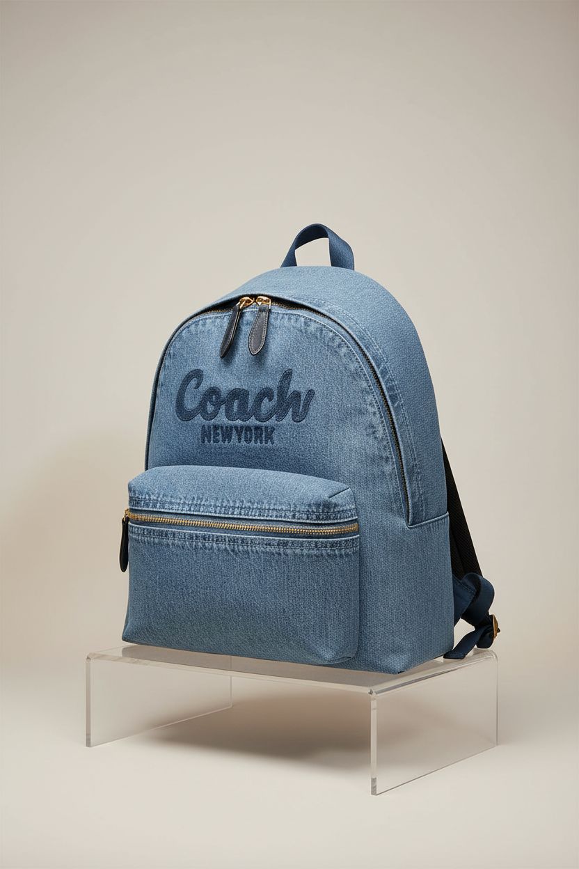 Product shot of Coach Women's Cargo Backpack showcasing its design details