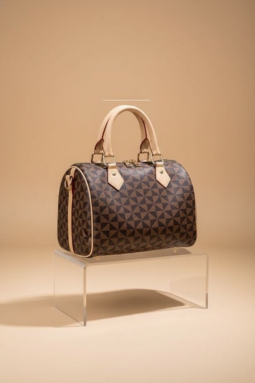 Product shot of Lacel Urwebin satchel bag showcasing its details and craftsmanship.