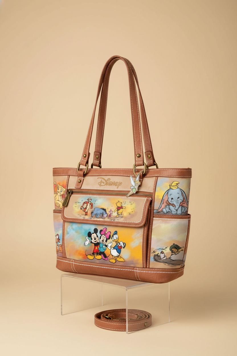 Product shot of faux leather handbag by Bradford Exchange, showcasing its elegant design.