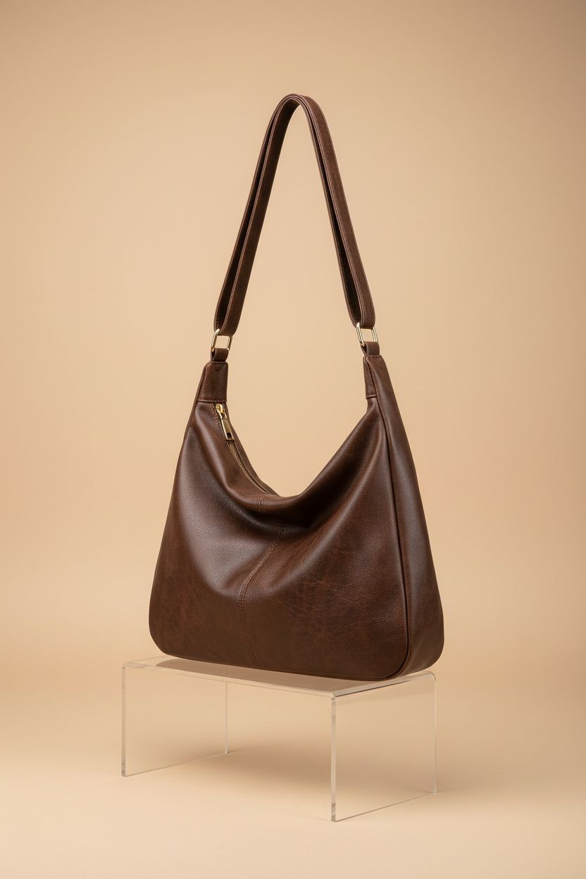 NIUEIMEE ZHOU stylish vegan leather hobo bag showcasing its elegant design