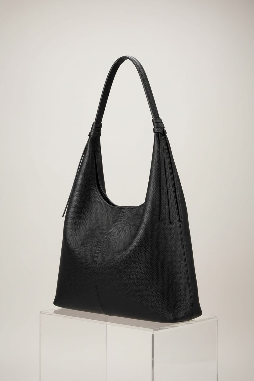 Befen black hobo bag showcasing craftsmanship and style on a seamless background.
