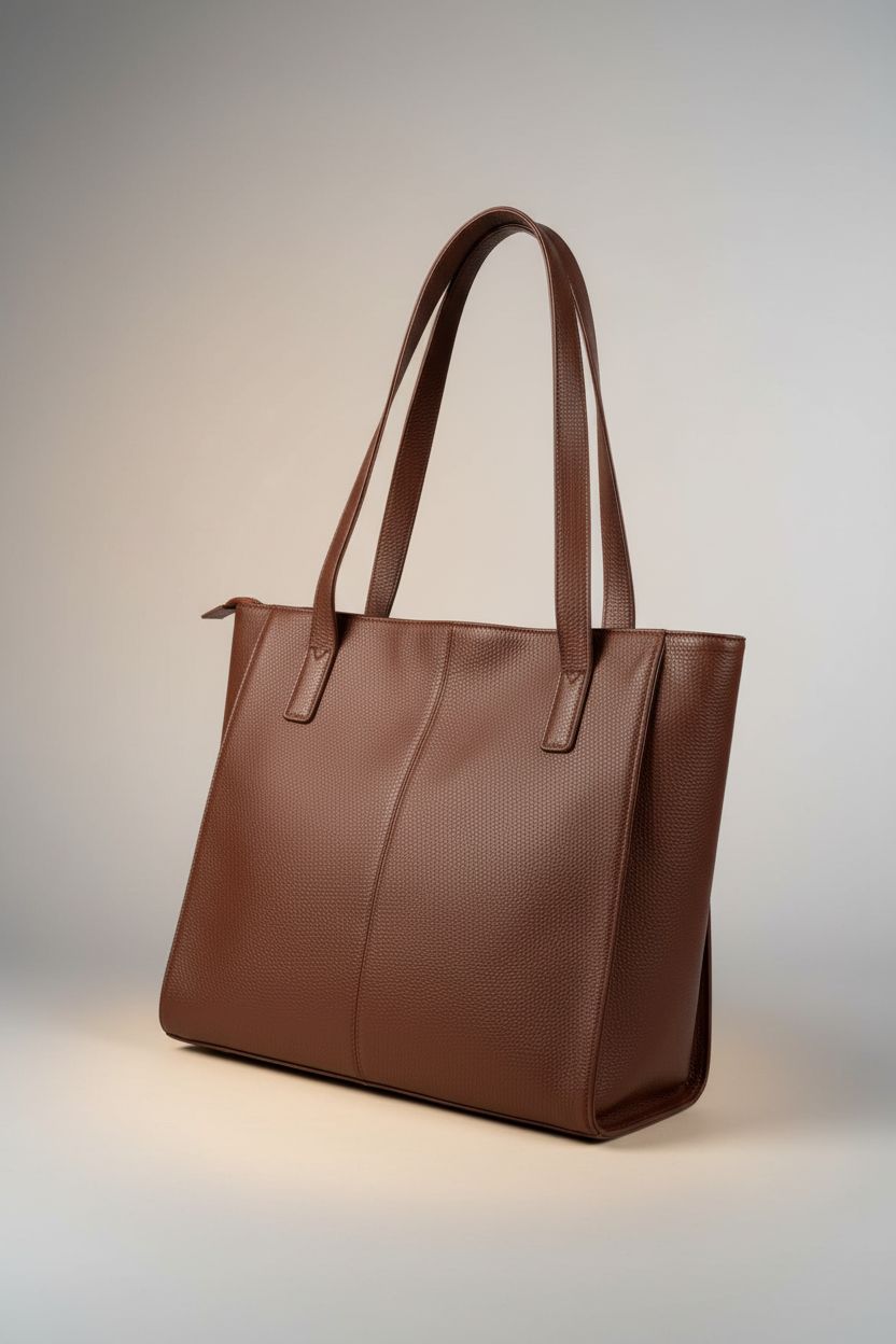 Product shot of befen dark brown leather tote bag highlighting craftsmanship and design