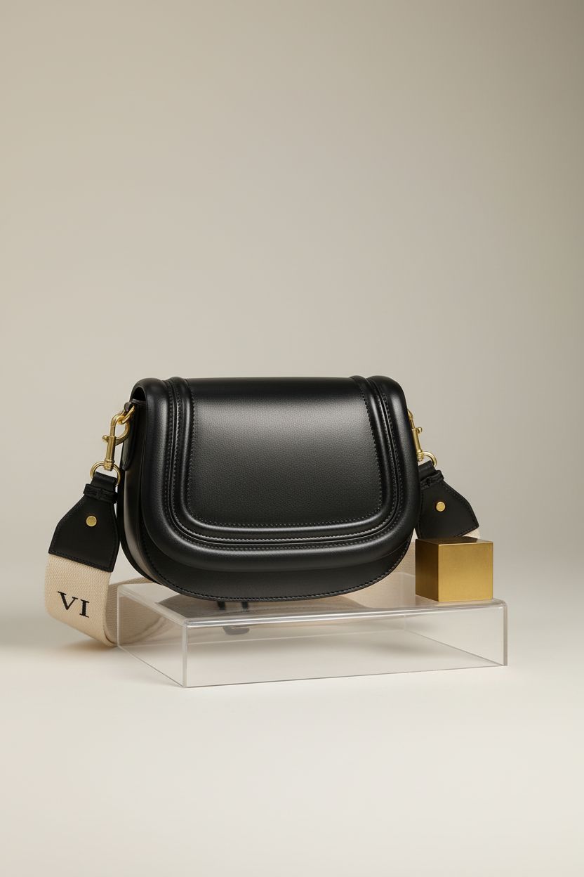 Product shot of FASTFAIRY's durable personalized leather crossbody purse on display.