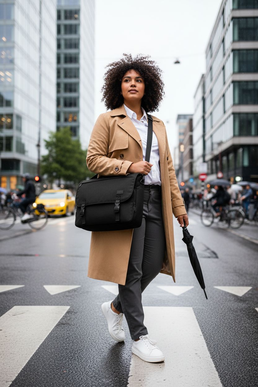 MATEIN Crossbody Satchel Bag worn in urban setting, showcasing its stylish design