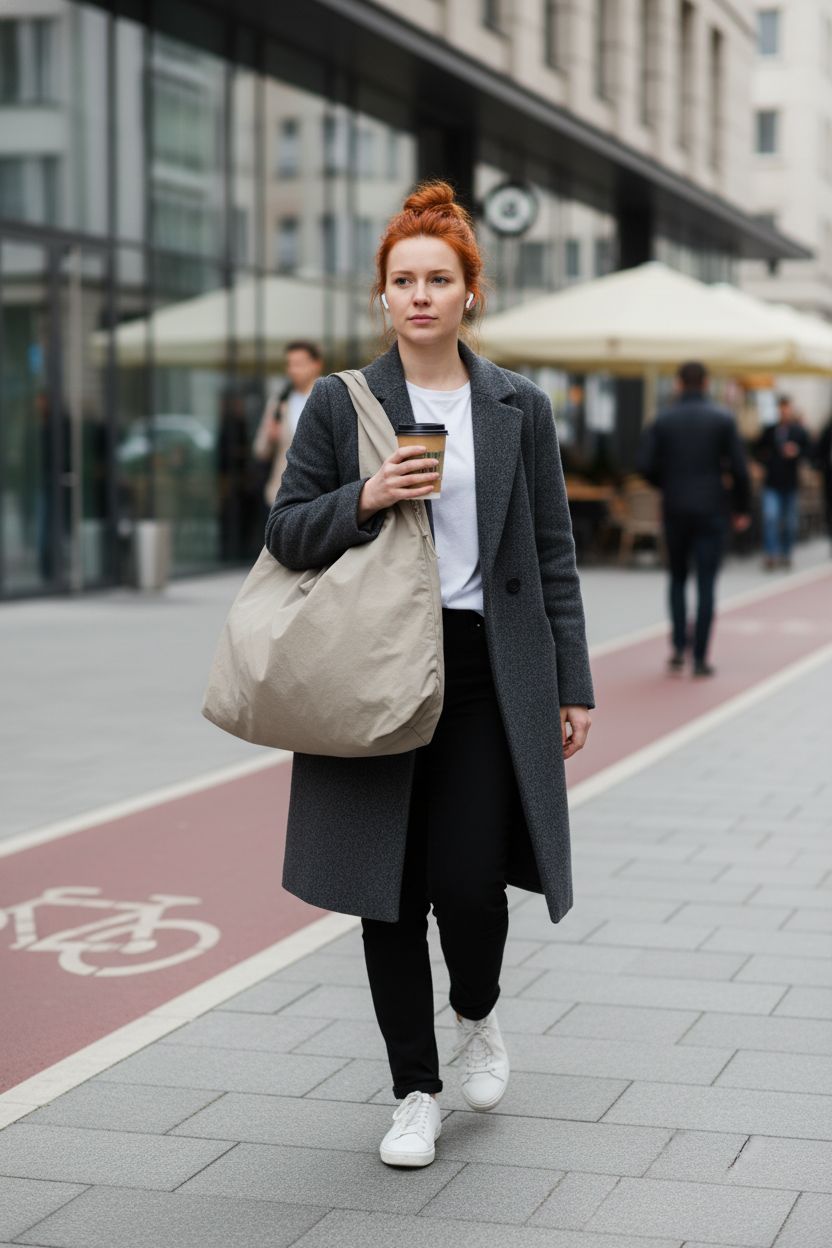 Obosoyo slouchy tote bag in light-khaki, perfect for commuters with a modern vibe.