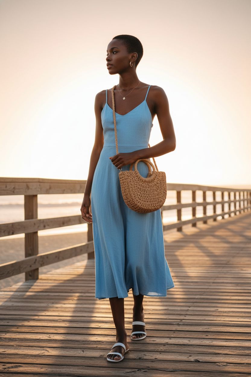 Youjaree small straw crossbody handbag in a sunlit seaside setting, perfect for summer.