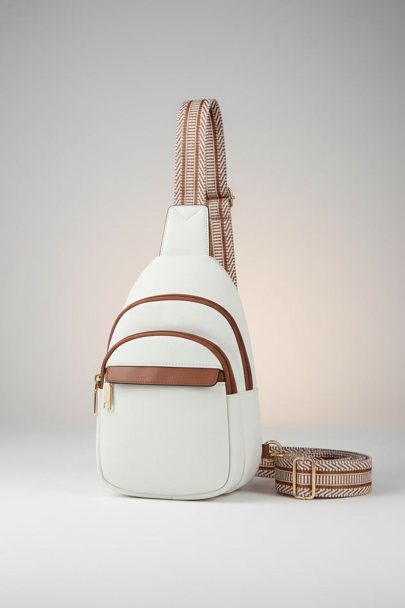 BOSTANTEN Small Sling Bag displayed with focus on its elegant design and gold accents.