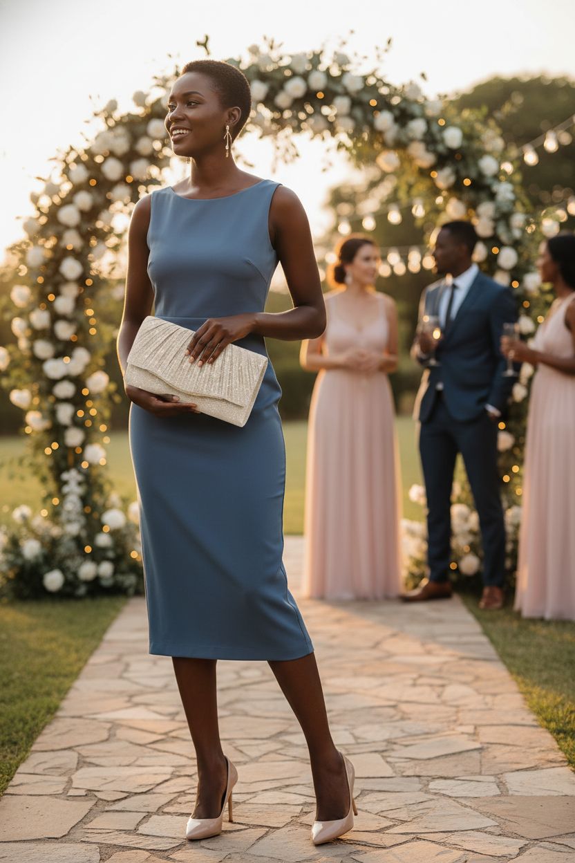 Glistening champagne clutch purse by lovyoCoCo, perfect for outdoor weddings and events.