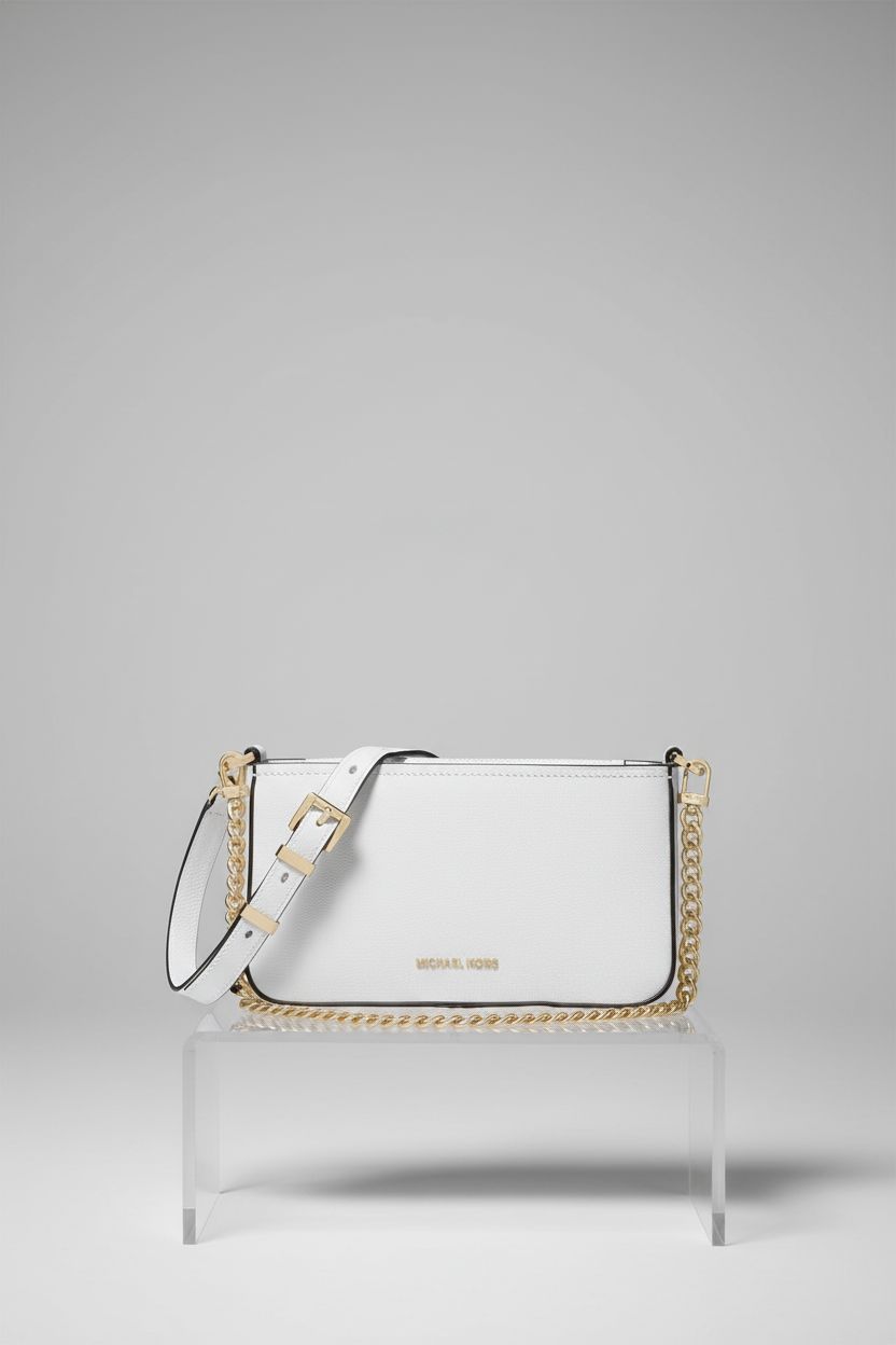 Michael Kors women's Bryant small white designer bag showcasing fine details