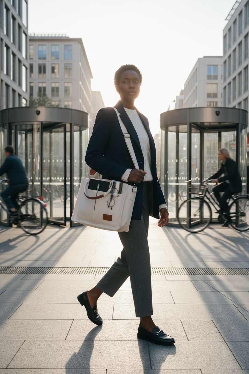 FIORETTO beige tote bag with gold hardware, perfect for the professional on the go