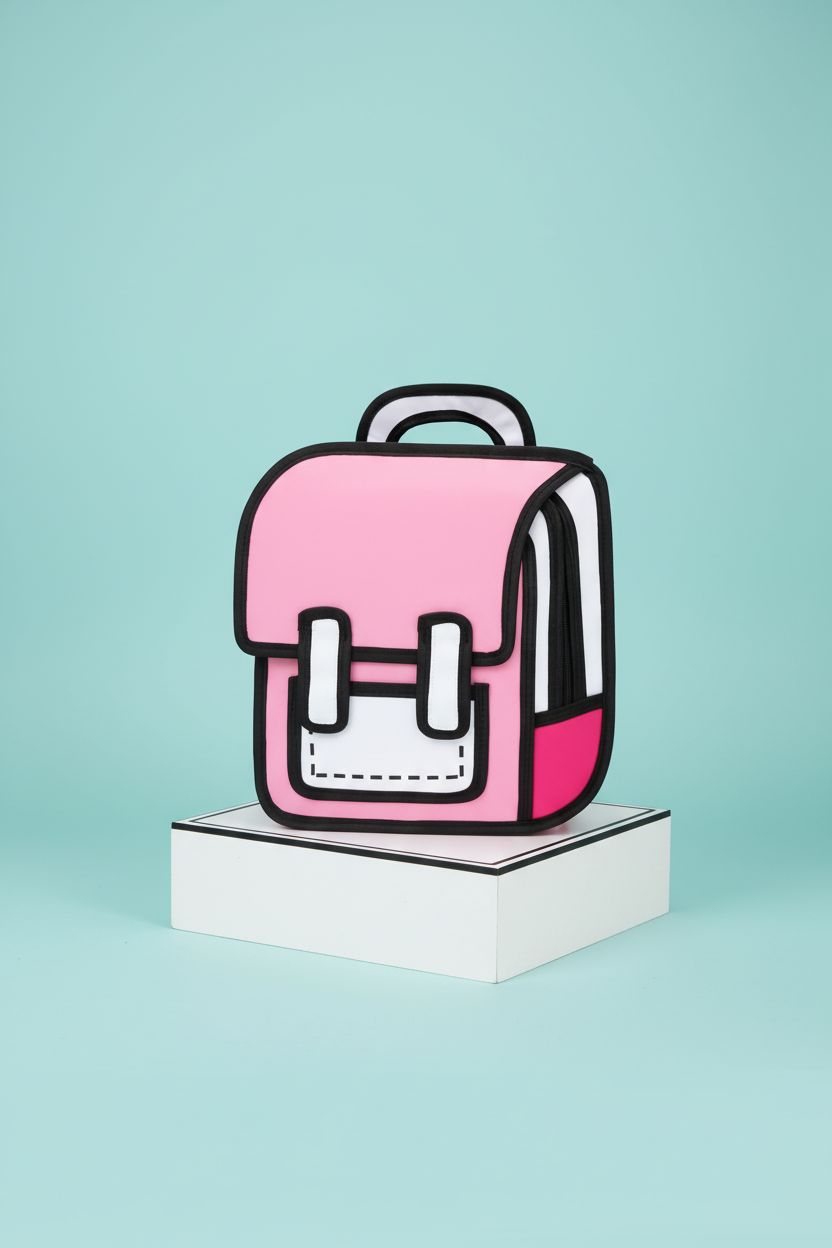 Lifelix Kids Kawaii Backpack on a pastel background, highlighting its cute design and waterproof fabric.