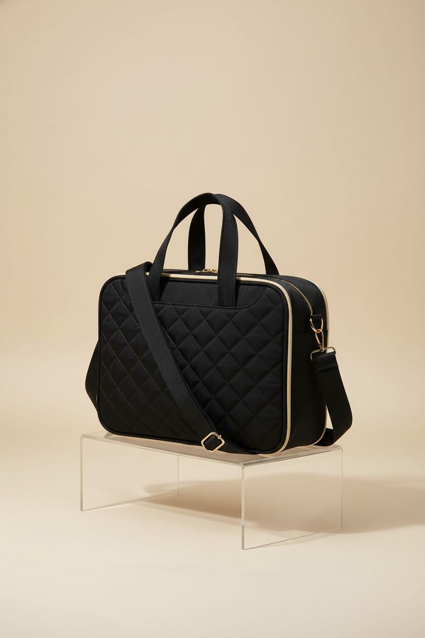 PUGPIU black quilted Bible purse bag showcased in a clean studio setting
