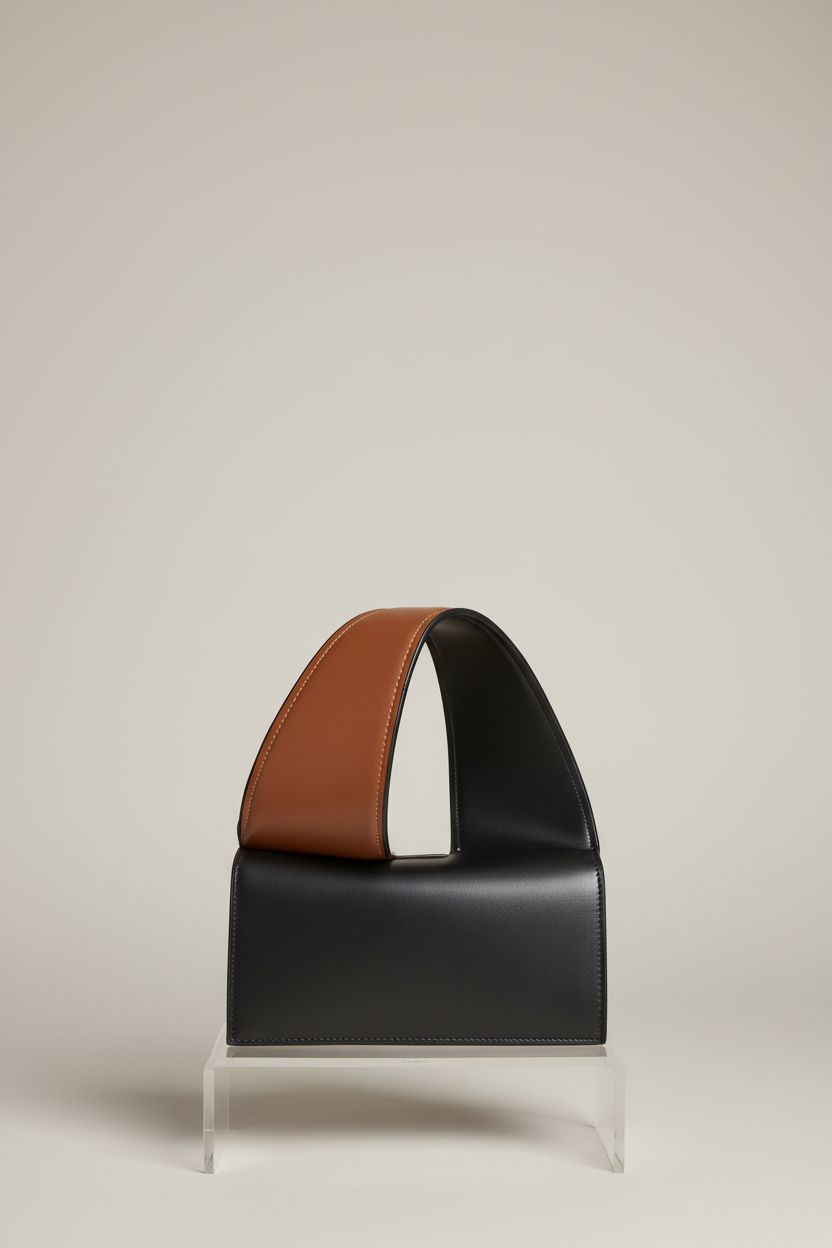 Product shot of QHMCEXG black vegan leather crossbody bag highlighting its design.