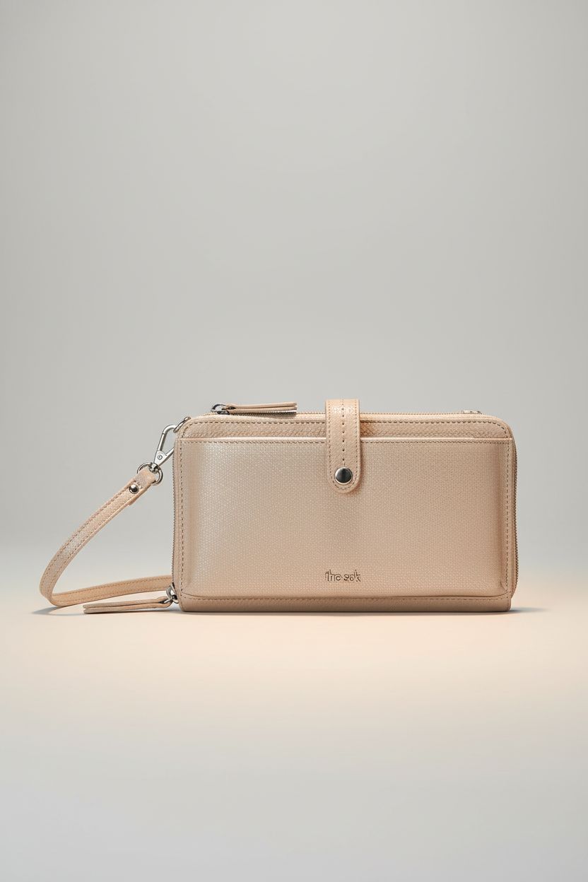 The Sak Iris Smartphone Crossbody Purse displayed in a clean studio setting, highlighting its elegant design.