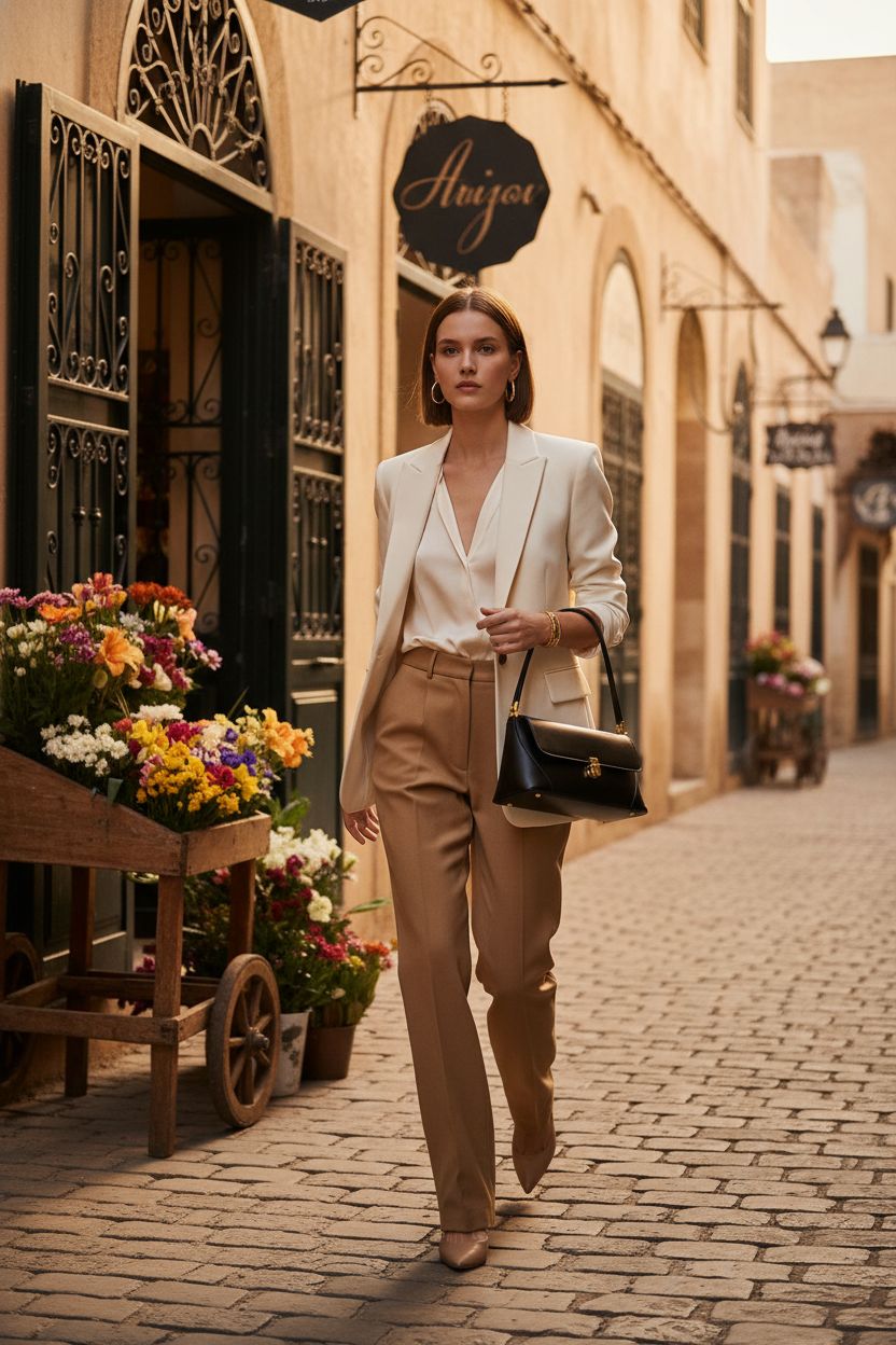 WSRYDJDL vintage black shoulder bag showcased in a chic street setting with warm golden light.