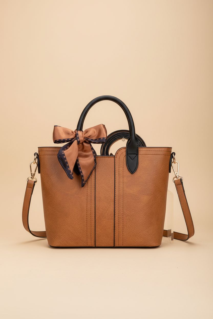 Montana West small tote bag displayed in studio, showcasing gold-tone hardware and precise stitching.