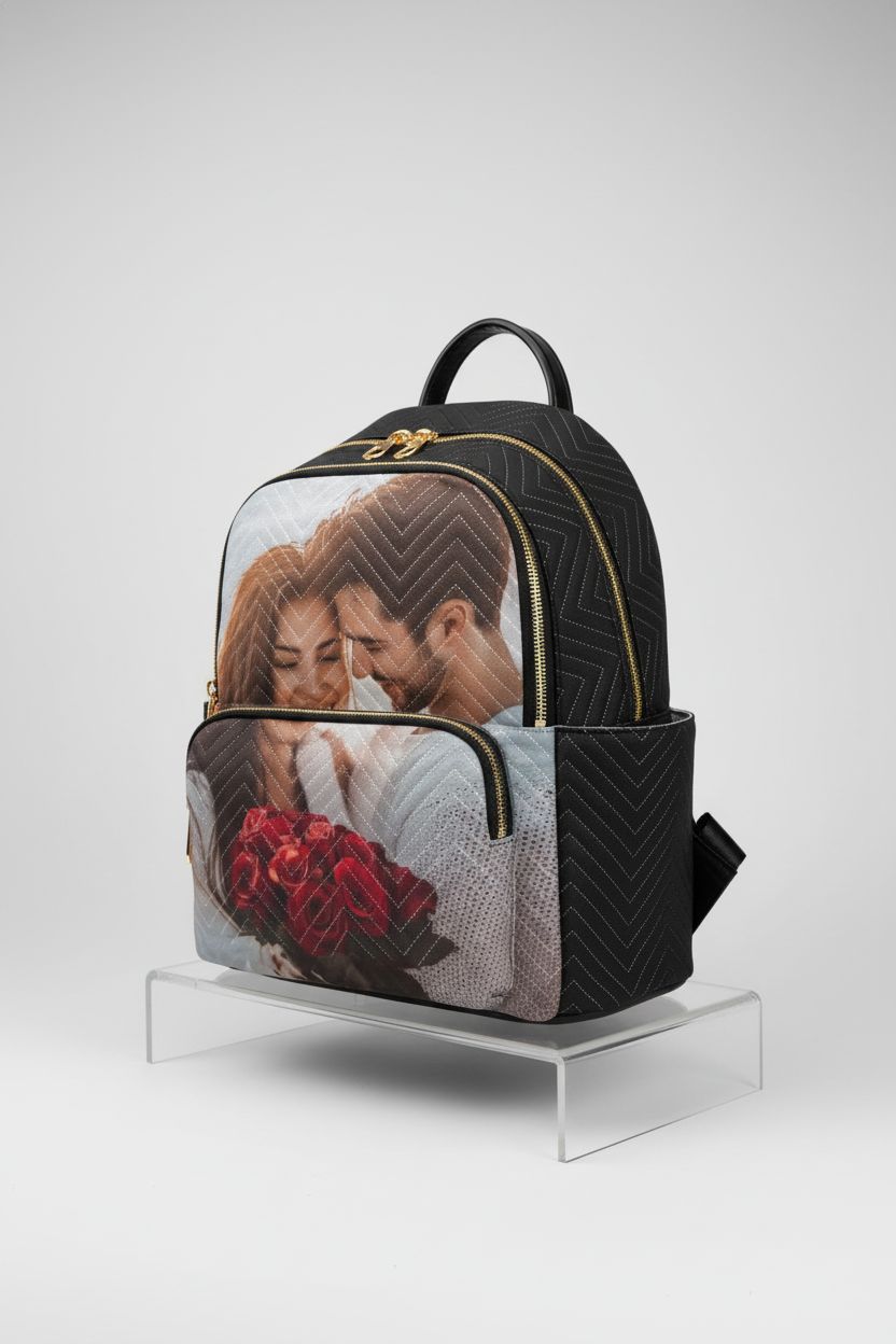 Zwlttyd custom photo purse displayed in studio, highlighting craftsmanship