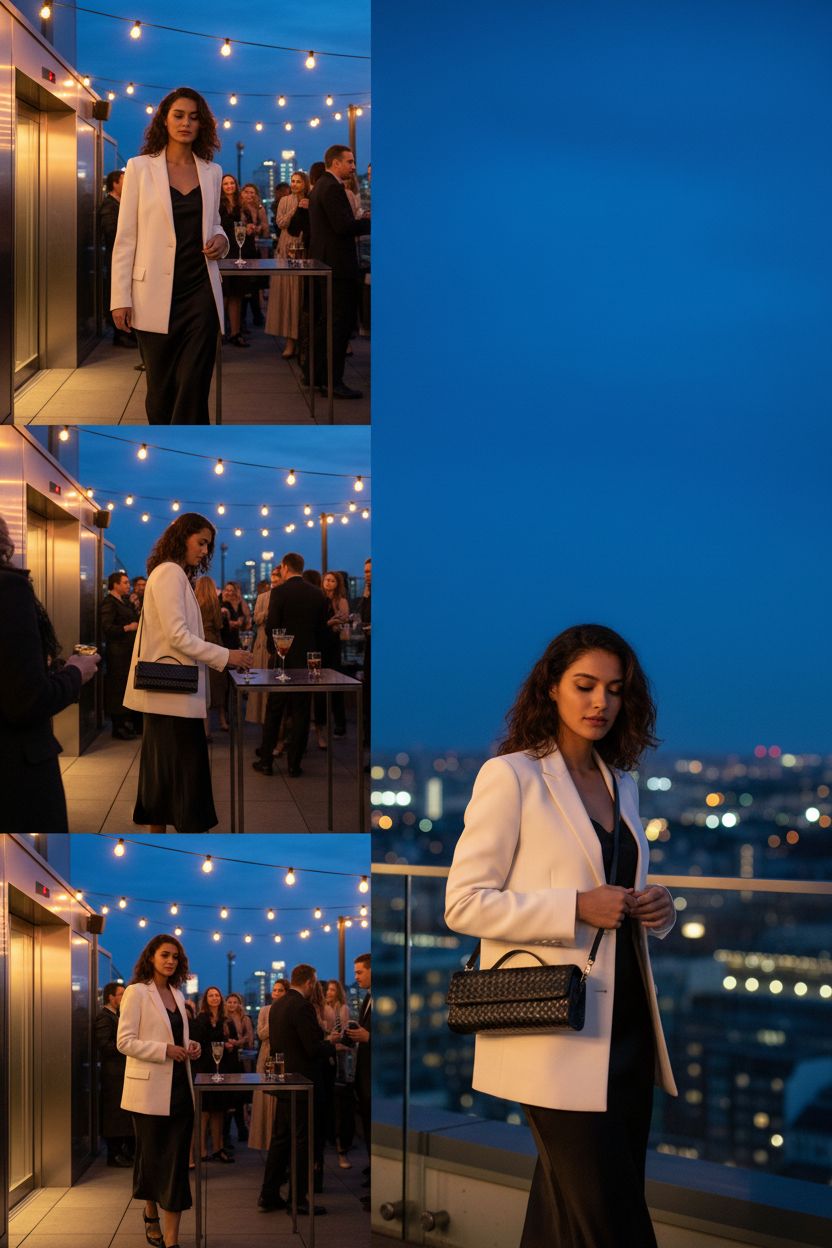 Stylish ZOZIGO woven clutch purse in black, perfect for evening events.