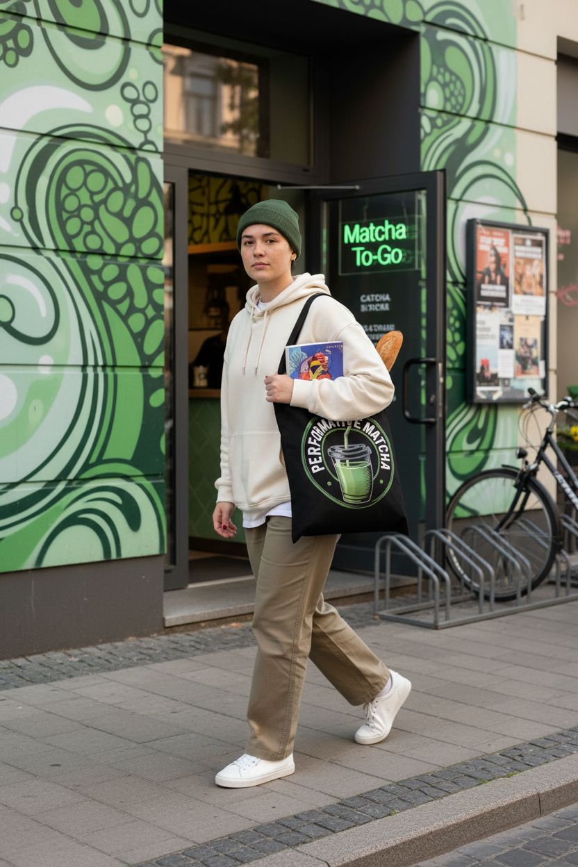 Performative Male tote bag in black with book and baguette, perfect for Gen Z style.
