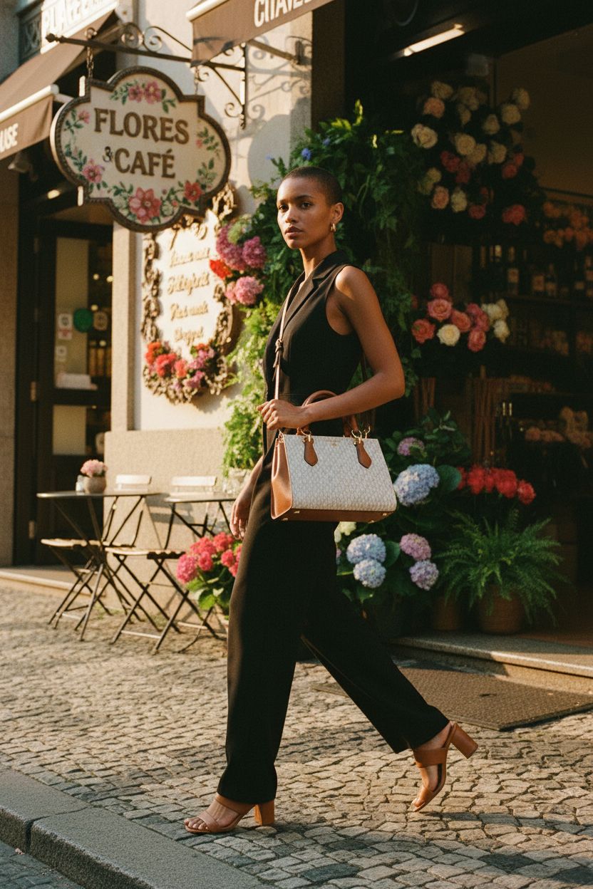 Vanilla/Acorn Michael Kors Marilyn Small Crossbody Bag with gold-tone hardware, ideal for chic daywear.