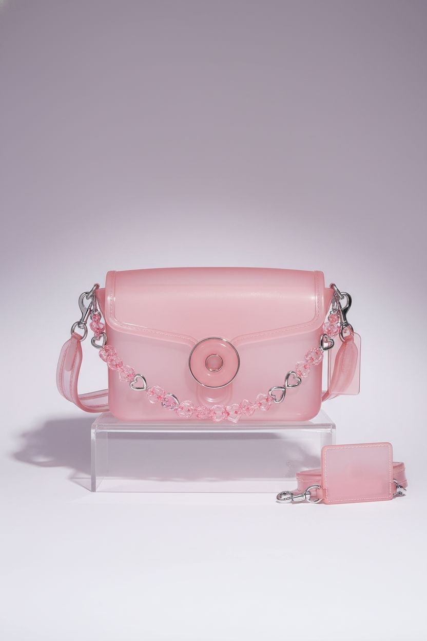 FASTFAIRY clear jelly purse showcasing its sleek design and adjustable strap