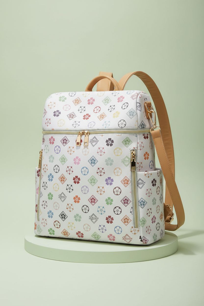 Darein leather backpack purse displayed upright, highlighting its convertible straps and elegant design.