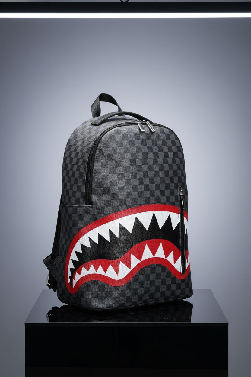 Premium PU leather backpack by Generic on a clean backdrop, highlighting its sleek design.